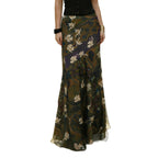 Damen Langer, eleganter Rock im Vintage-Stil mit floralem Muster und fließendem Schnitt R&B