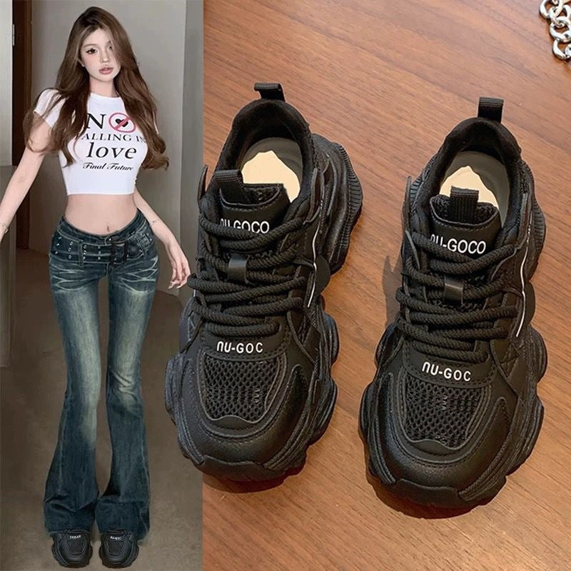 Damen Modische Komfort-Sneaker mit atmungsaktiver Mesh-Oberfläche und dämpfender Sohle R&B