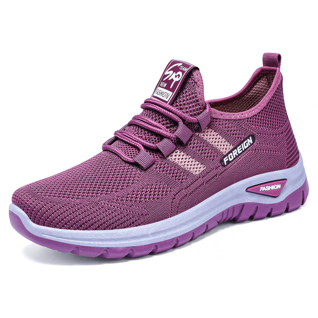 Damen Sportliche Lauf- und Freizeitsneakers mit dämpfender Sohle und atmungsaktivem Mesh-Obermaterial R&B
