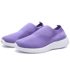 Damen atmungsaktive Slip-On Sneakers mit elastischem Obermaterial