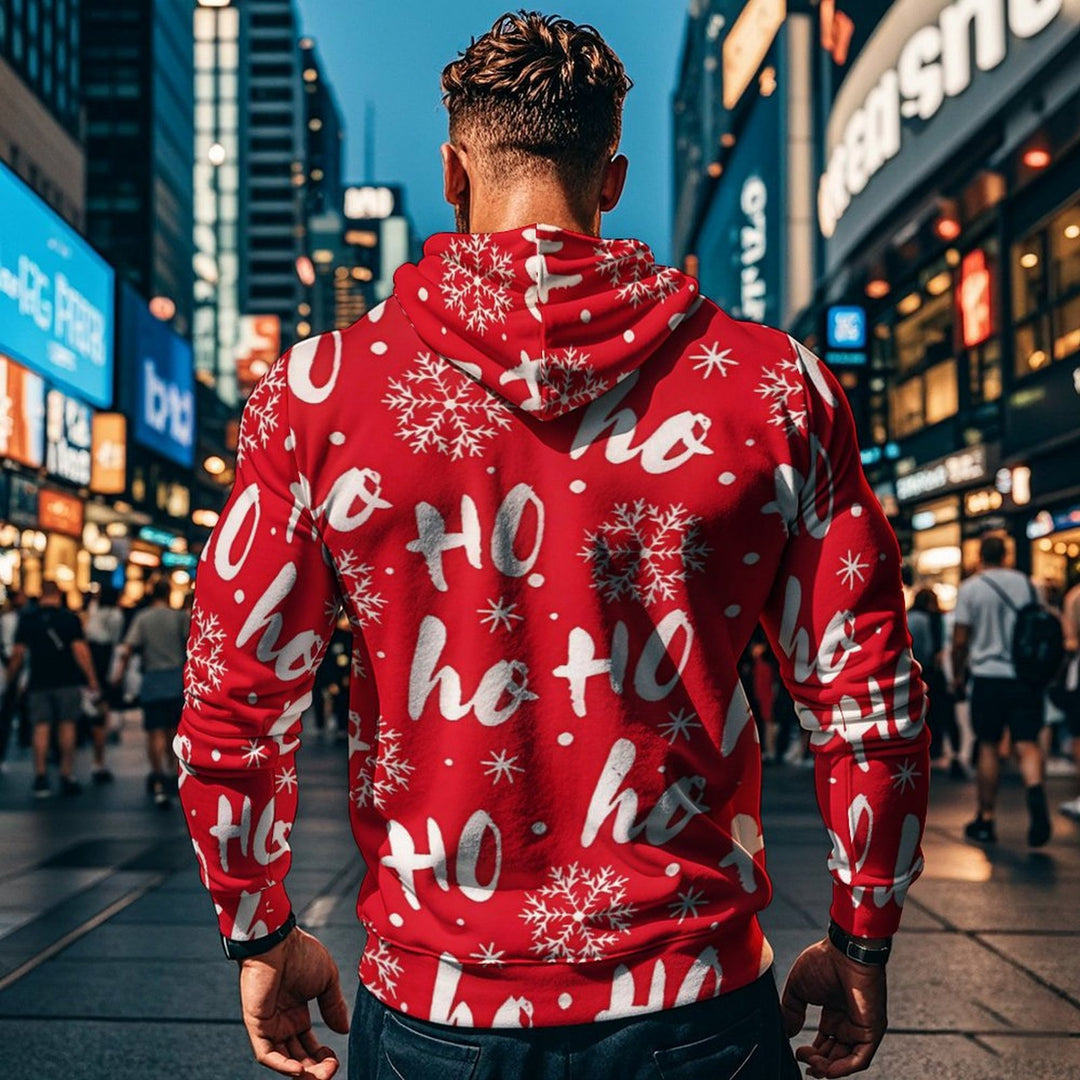 Herren Weihnachts-Hoodie mit farbenfrohem grafischen Design und bequemer Passform R&B