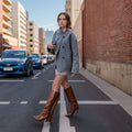 Damen Modische Doppelreihige Wolljacke mit zeitgenössischem Schnitt R&B