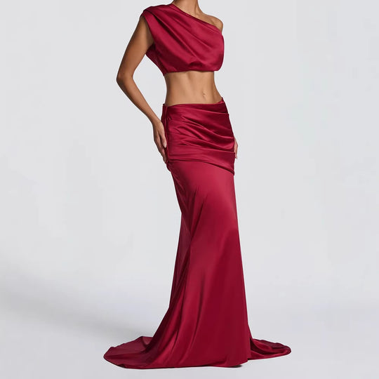 Damen Elegantes One-Shoulder Abendkleid R&B