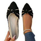 Damen Elegante Ballerinas mit dekorativem Knoten R&B