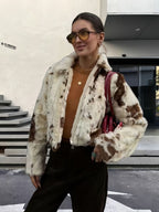 Damen modische und strapazierfähige Kunstpelzjacke R&B