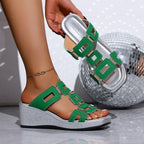 Damen Wedge-Sandalen mit auffälligem Design und rutschfester Sohle