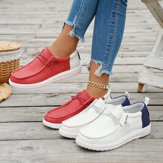 Damen Slip-On Sneakers mit modischem Schnürdesign R&B