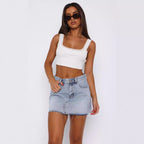 Damen-Crop-Top mit Häkelrand und minimalistischer Silhouette R&B