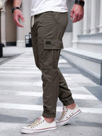 Herren Cargo-Hose mit elastischem Bund und multifunktionalen Taschen