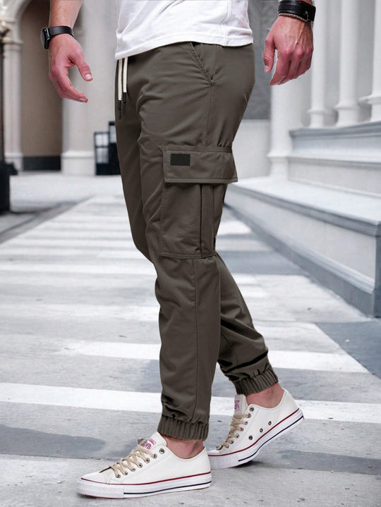 Herren Cargo-Hose mit elastischem Bund und multifunktionalen Taschen R&B