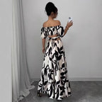 Damen Maxikleid mit floralem Cut-Out und Rüschendetails R&B