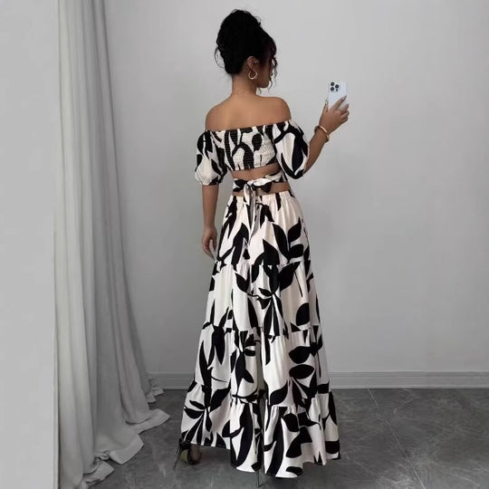 Damen Maxikleid mit floralem Cut-Out und Rüschendetails R&B