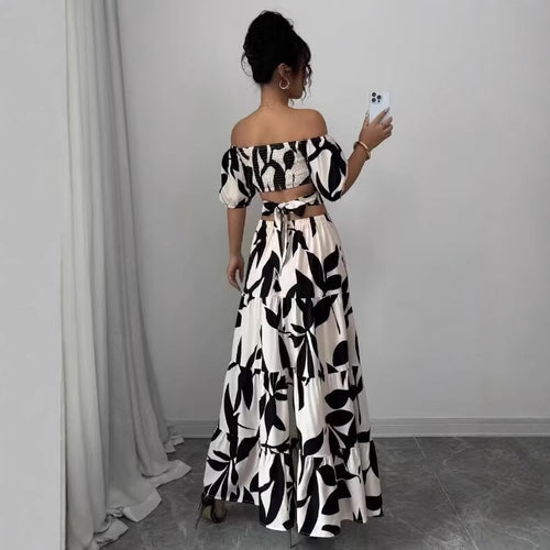 Damen Maxikleid mit floralem Cut-Out und Rüschendetails R&B