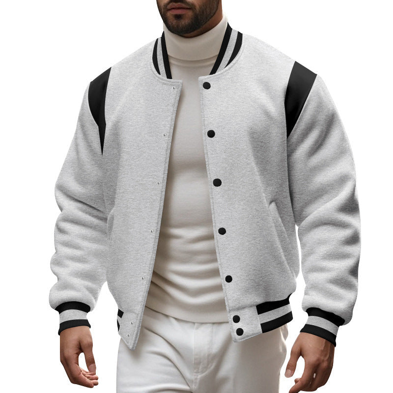 Herren Sportliche Collegejacke mit modernem Design und Kontrastärmel R&B