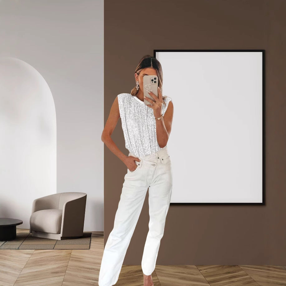 Damen Elegantes Crop-Top mit strukturiertem Design und weitgeschnittenem Schnitt R&B