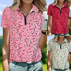 Damen Golfpolo mit modernem Reißverschluss und lR&Bhaftem Design R&B