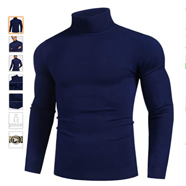 Herren hochabschließender Rollkragenpullover R&B
