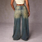 Damen Weite Bootcut-Jeans im lässigen Oversized-Schnitt R&B