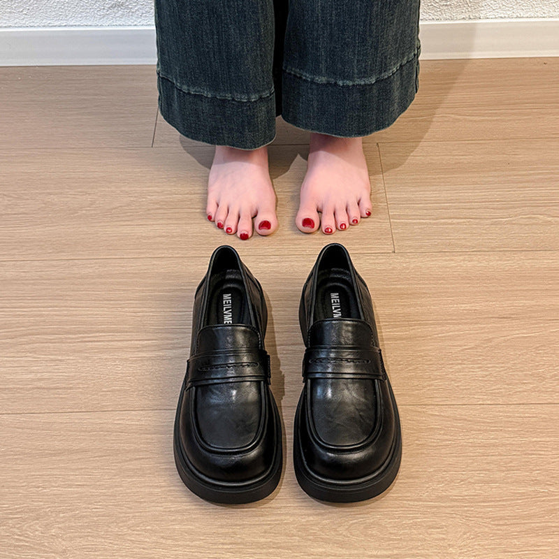 Damen modische und komfortable Loafers mit eleganter Lederoberfläche R&B