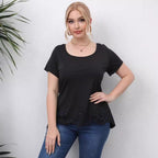Damen Oberteil mit floralem Lochmuster R&B