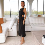 Damen Maxikleid mit seitlichem Schlitz R&B
