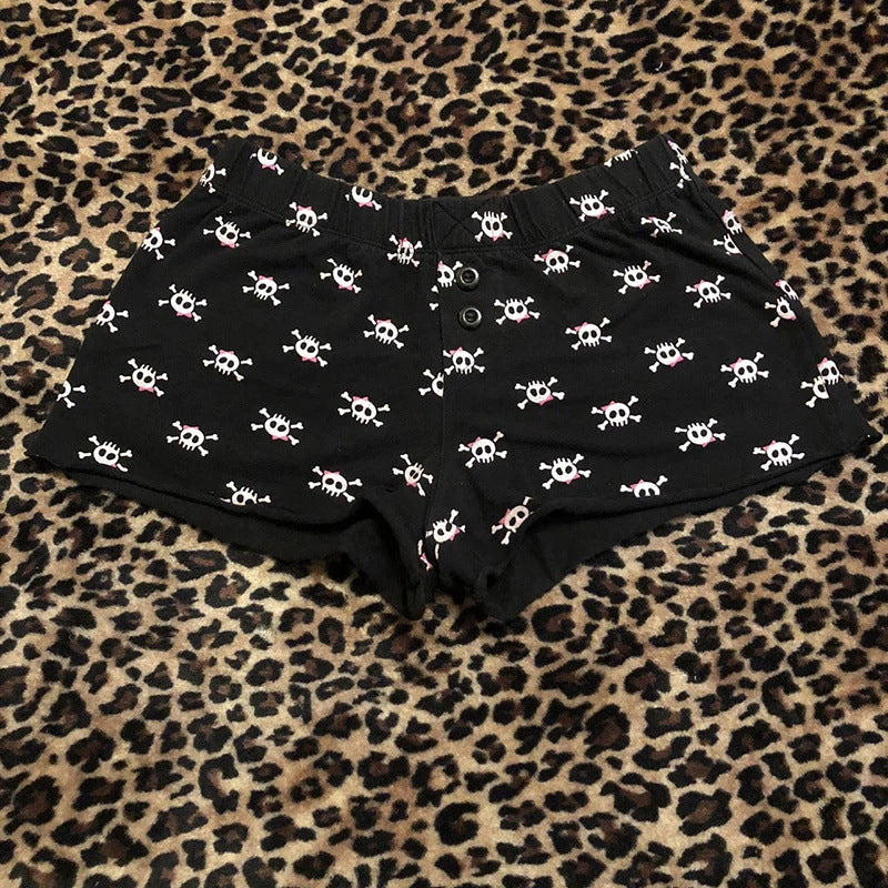 Damen Baumwoll-Boxershorts mit Totenkopf-Muster R&B