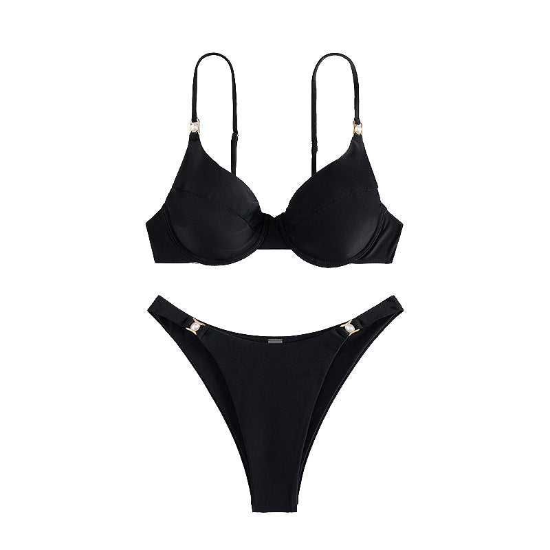Damen Push-Up Bikini mit modischem Gold-Detail R&B