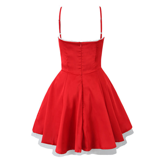 Damen romantisches Spitzenkleid mit trägerlosem Design R&B