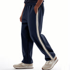 Herren nan weite Relax-Trackhose im Retro-Stil mit doppelter Seitenpaspel und elastischem Komfortbund R&B