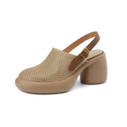 Damen Clogs mit atmungsaktivem Design und elegantem Blockabsatz R&B