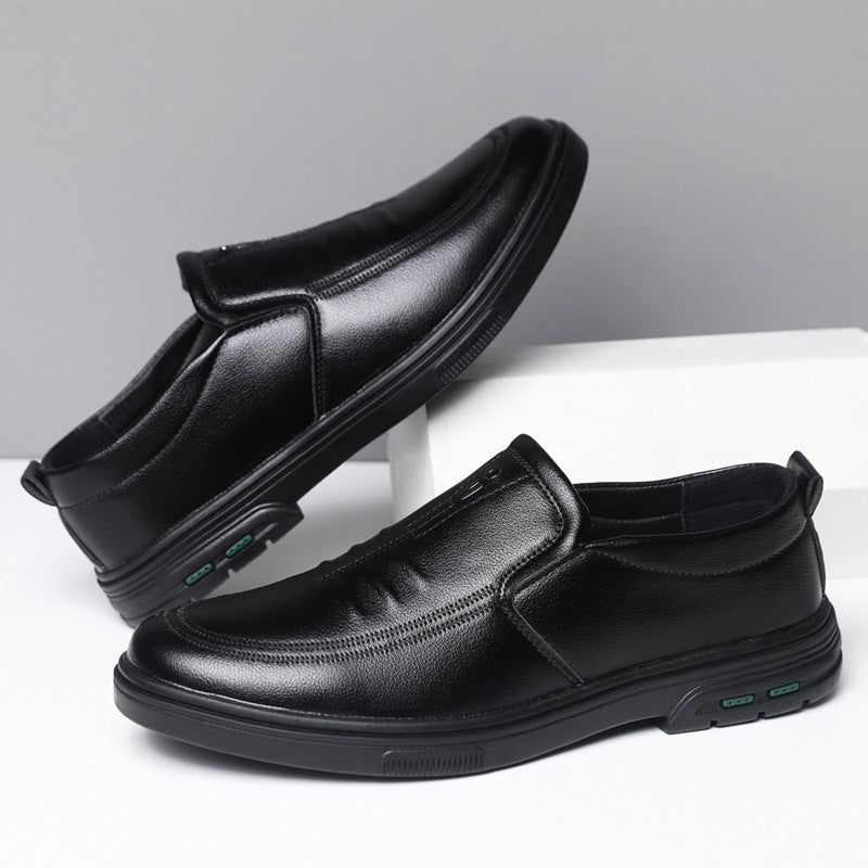 Herren Bequeme Slip-On Lederschuhe mit rutschfester Sohle R&B