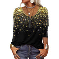 Damen Langarmshirt mit schimmerndem Glitzerdetail und halsfernem Reißverschluss R&B