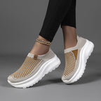 Damen Leichte und atmungsaktive Slip-On Sneakers mit elastischem Schaft