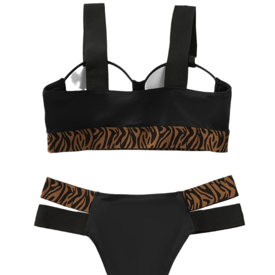 Damen Bikini-Set mit elegantem Bustier und animalischem Design R&B