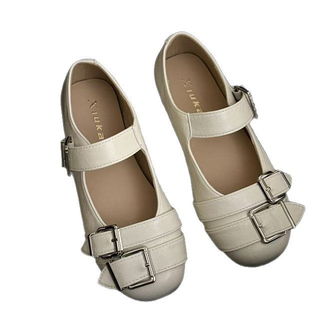 Damen Ballerinas mit modischen Schnallen und bequemer Innensohle R&B