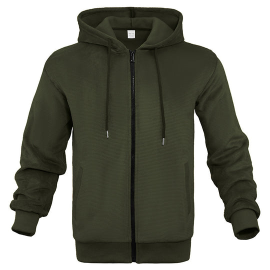 Herren sportlicher Zip-Hoodie aus atmungsaktivem Material mit Taschen R&B