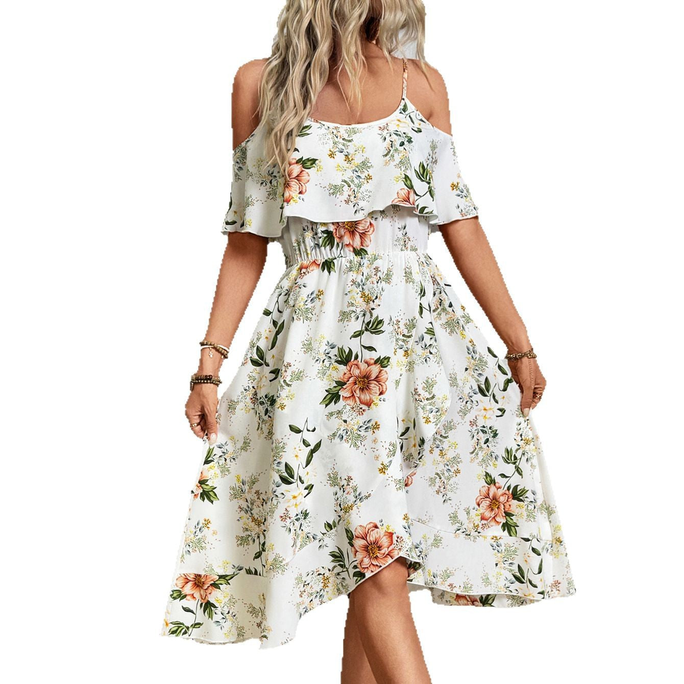 Damen Verspieltes Blumen-Überwurfkleid R&B