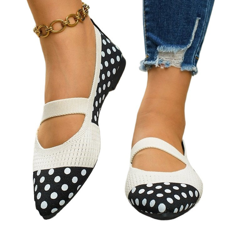 Damen Modische Ballerinas mit Punkten und elegantem Riemendesign R&B