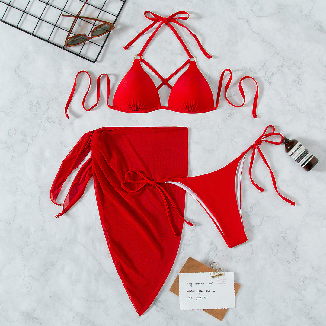Damen Triangel-Bikini mit Wickelrock R&B