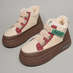 Damen Winterliche High-Top Sneakers mit bequemer Fleece-Wärmepolsterung und sportlichem Design R&B