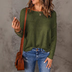 Damen lässiger Strickpullover mit weitem Schnitt und eleganten Details R&B