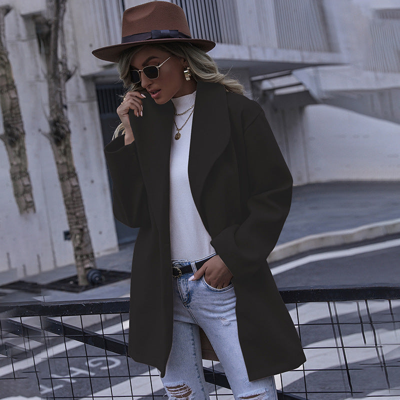 Damen modischer Oversized-Mantel mit strukturiertem Design R&B