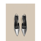 Damen Slingback High Heel Pumps mit elegantem metallic Finish R&B