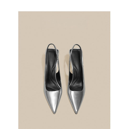 Damen Slingback High Heel Pumps mit elegantem metallic Finish R&B