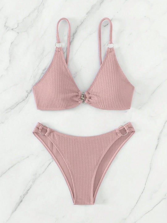 Damen Triangel-Bikini mit Ringverzierungen R&B