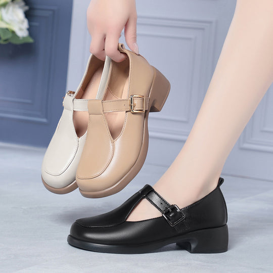 Damen Mary Jane Schuhe mit verstellbarem Riemen und bequemen Blockabsatz R&B