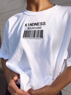 Damen T-Shirt mit kreativem Barcode-Design R&B