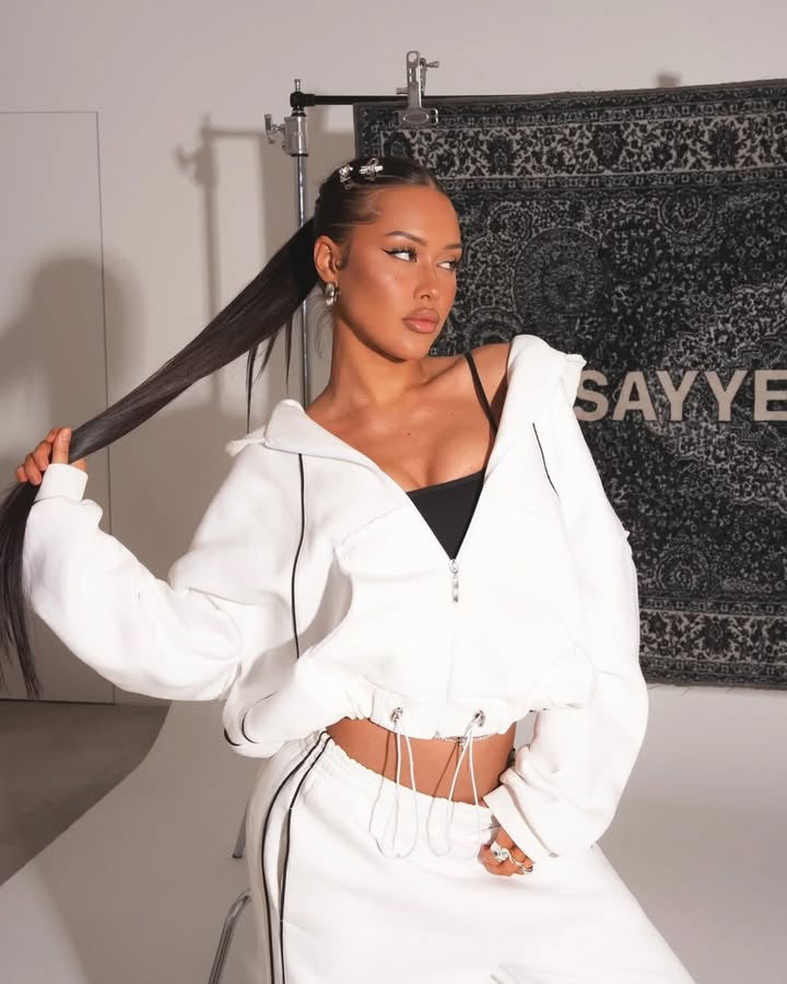 Damen oversized Freizeitjacke und weite Hose Set R&B