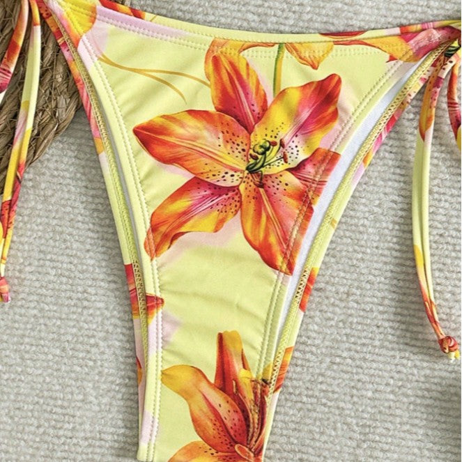 Damen Triangel-Bikini-Set mit floralen Akzenten R&B
