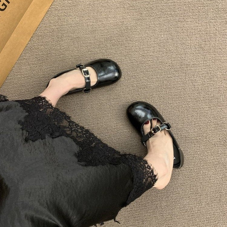 Damen elegante Ballerinas mit modischem Riemchen und komfortablem Fußbett R&B